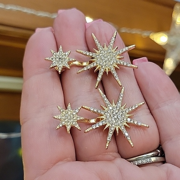 Gorgeous Front/Back Starburst Earrings - Picture 5 of 10